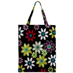 Flowerpower Zipper Classic Tote Bag by PollyParadise