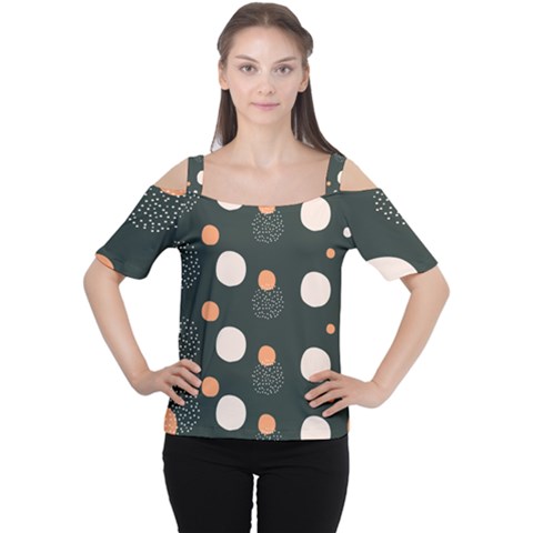 Black Peach White  Cutout Shoulder Tee by Sobalvarro