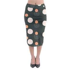 Black Peach White  Midi Pencil Skirt by Sobalvarro