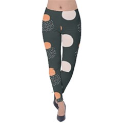 Black Peach White  Velvet Leggings by Sobalvarro