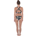 Black peach white  Cross Back Hipster Bikini Set View2