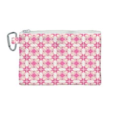 Pink-shabby-chic Canvas Cosmetic Bag (medium) by PollyParadise