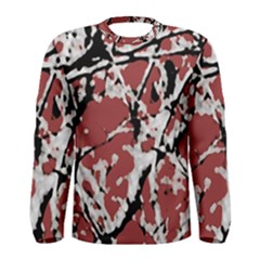 Vibrant Abstract Textured Artwork Print Men s Long Sleeve Tee