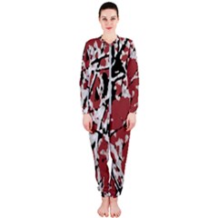 Vibrant Abstract Textured Artwork Print Onepiece Jumpsuit (ladies)  by dflcprintsclothing