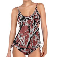 Vibrant Abstract Textured Artwork Print Tankini Set