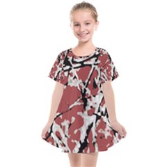 Vibrant Abstract Textured Artwork Print Kids  Smock Dress