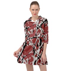 Vibrant Abstract Textured Artwork Print Mini Skater Shirt Dress by dflcprintsclothing