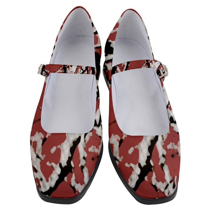 Vibrant Abstract Textured Artwork Print Women s Mary Jane Shoes