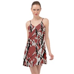 Vibrant Abstract Textured Artwork Print Summer Time Chiffon Dress