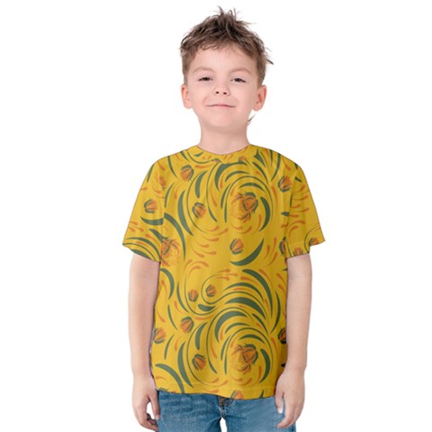 Folk Floral Pattern  Abstract Flowers Surface Design  Seamless Pattern Kids  Cotton Tee by Eskimos