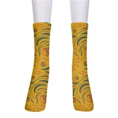 Folk Floral Pattern  Abstract Flowers Surface Design  Seamless Pattern Men s Crew Socks by Eskimos