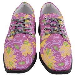 Folk Floral Pattern  Abstract Flowers Surface Design  Seamless Pattern Women Heeled Oxford Shoes by Eskimos