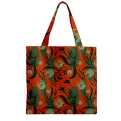 Folk Floral Pattern  Abstract Flowers Surface Design  Seamless Pattern Zipper Grocery Tote Bag by Eskimos