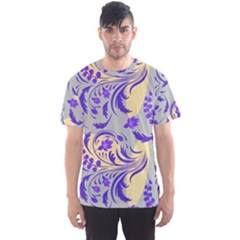 Folk floral pattern. Abstract flowers surface design. Seamless pattern Men s Sport Mesh Tee