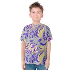 Folk floral pattern. Abstract flowers surface design. Seamless pattern Kids  Cotton Tee