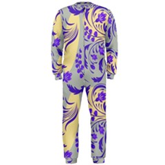 Folk floral pattern. Abstract flowers surface design. Seamless pattern OnePiece Jumpsuit (Men) 