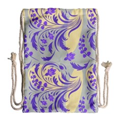 Folk floral pattern. Abstract flowers surface design. Seamless pattern Drawstring Bag (Large)