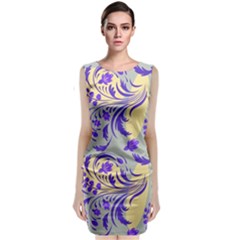 Folk floral pattern. Abstract flowers surface design. Seamless pattern Classic Sleeveless Midi Dress