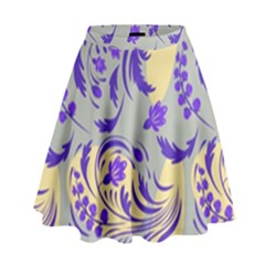 Folk floral pattern. Abstract flowers surface design. Seamless pattern High Waist Skirt