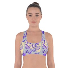 Folk floral pattern. Abstract flowers surface design. Seamless pattern Cross Back Sports Bra