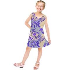 Folk floral pattern. Abstract flowers surface design. Seamless pattern Kids  Tunic Dress