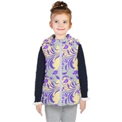 Folk Floral Pattern  Abstract Flowers Surface Design  Seamless Pattern Kids  Hooded Puffer Vest by Eskimos