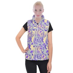 Folk floral pattern. Abstract flowers surface design. Seamless pattern Women s Button Up Vest