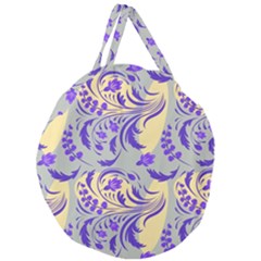 Folk floral pattern. Abstract flowers surface design. Seamless pattern Giant Round Zipper Tote