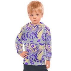 Folk floral pattern. Abstract flowers surface design. Seamless pattern Kids  Hooded Pullover