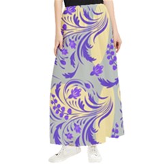 Folk floral pattern. Abstract flowers surface design. Seamless pattern Maxi Chiffon Skirt