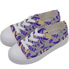 Folk floral pattern. Abstract flowers surface design. Seamless pattern Kids  Low Top Canvas Sneakers