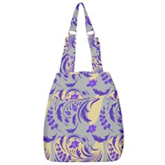 Folk floral pattern. Abstract flowers surface design. Seamless pattern Center Zip Backpack