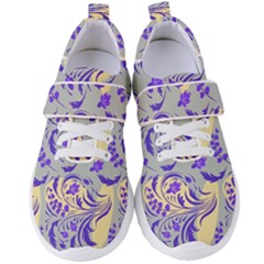 Folk floral pattern. Abstract flowers surface design. Seamless pattern Women s Velcro Strap Shoes