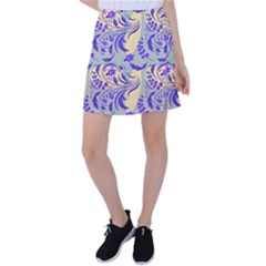 Folk floral pattern. Abstract flowers surface design. Seamless pattern Tennis Skirt