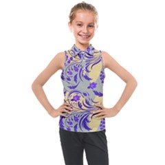 Folk floral pattern. Abstract flowers surface design. Seamless pattern Kids  Sleeveless Polo Tee
