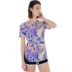 Folk Floral Pattern  Abstract Flowers Surface Design  Seamless Pattern Perpetual Short Sleeve T-shirt by Eskimos