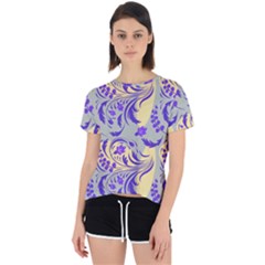 Folk floral pattern. Abstract flowers surface design. Seamless pattern Open Back Sport Tee