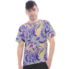 Folk floral pattern. Abstract flowers surface design. Seamless pattern Men s Sport Top