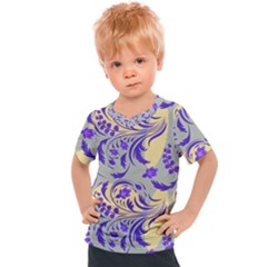 Folk floral pattern. Abstract flowers surface design. Seamless pattern Kids  Sports Tee