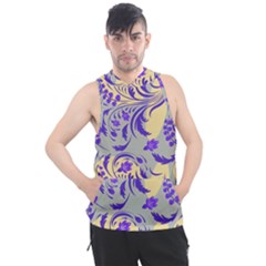 Folk floral pattern. Abstract flowers surface design. Seamless pattern Men s Sleeveless Hoodie