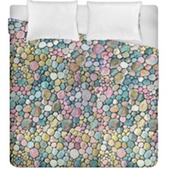 Multicolored Watercolor Stones Duvet Cover Double Side (king Size) by SychEva