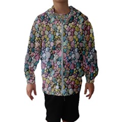 Multicolored Watercolor Stones Kids  Hooded Windbreaker by SychEva