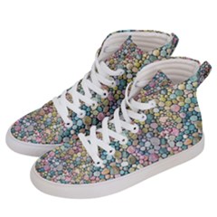 Multicolored Watercolor Stones Women s Hi-top Skate Sneakers by SychEva