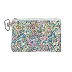 Multicolored Watercolor Stones Canvas Cosmetic Bag (medium) by SychEva