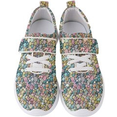 Multicolored Watercolor Stones Men s Velcro Strap Shoes by SychEva