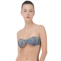 Multicolored Watercolor Stones Classic Bandeau Bikini Top  by SychEva