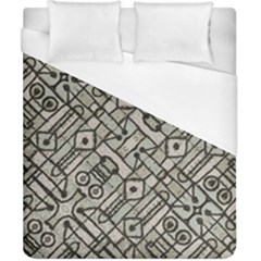 Tribal Geometric Grunge Print Duvet Cover (california King Size) by dflcprintsclothing