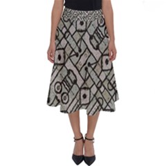 Tribal Geometric Grunge Print Perfect Length Midi Skirt by dflcprintsclothing