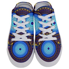 Blue Violet Midnight Sun Mandala Boho Hipppie Women s Half Slippers