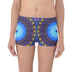 Blue Violet Midnight Sun Mandala Hippie Trippy Psychedelic Kaleidoscope  Boyleg Bikini Bottoms